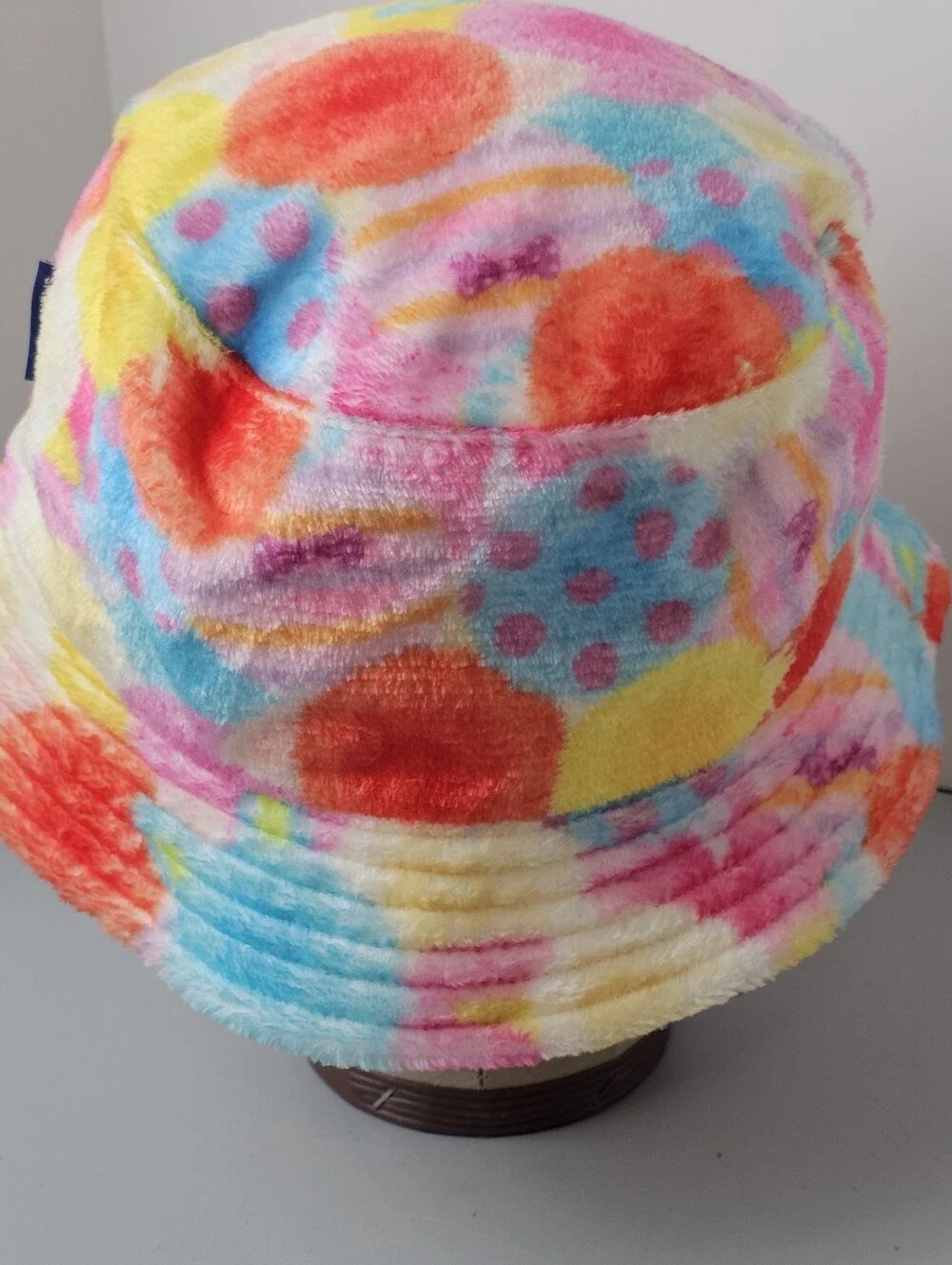 Disney Pixar Fuzzy Bucket Hat by Spirit Jersey OS Multicolor Fuzzy Dot Pattern